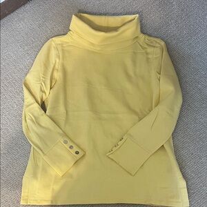Talbots, Yellow Turtleneck Sweatshirt Sweater, Size Large